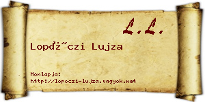Lopóczi Lujza névjegykártya